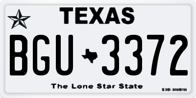 TX license plate BGU3372