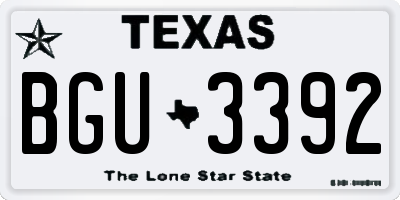 TX license plate BGU3392