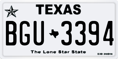 TX license plate BGU3394