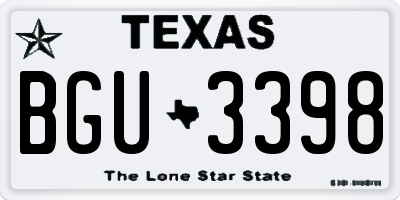 TX license plate BGU3398