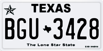 TX license plate BGU3428