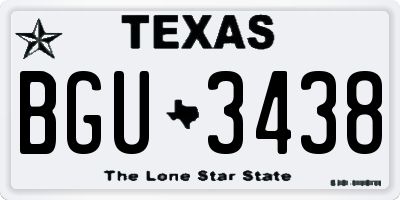 TX license plate BGU3438