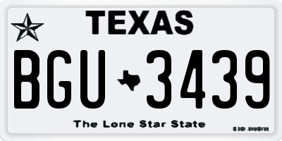 TX license plate BGU3439
