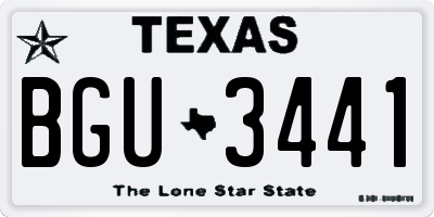 TX license plate BGU3441