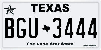 TX license plate BGU3444