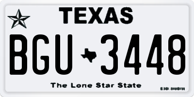 TX license plate BGU3448