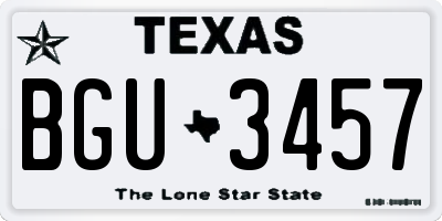 TX license plate BGU3457