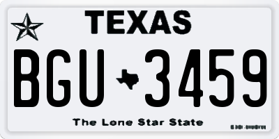 TX license plate BGU3459