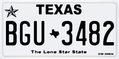 TX license plate BGU3482