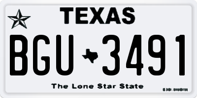 TX license plate BGU3491