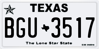 TX license plate BGU3517