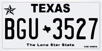 TX license plate BGU3527