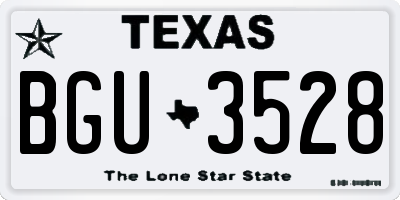 TX license plate BGU3528