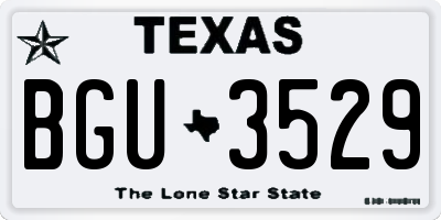 TX license plate BGU3529