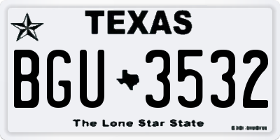 TX license plate BGU3532