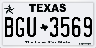 TX license plate BGU3569