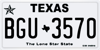 TX license plate BGU3570