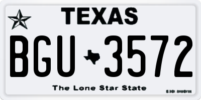 TX license plate BGU3572