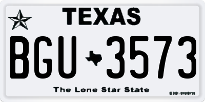 TX license plate BGU3573
