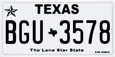TX license plate BGU3578