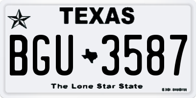 TX license plate BGU3587