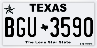 TX license plate BGU3590