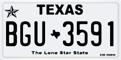 TX license plate BGU3591