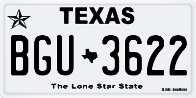 TX license plate BGU3622