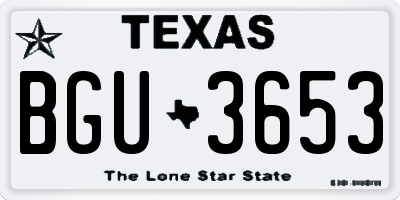 TX license plate BGU3653