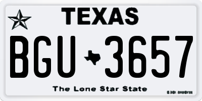 TX license plate BGU3657