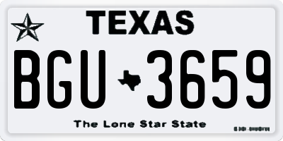 TX license plate BGU3659