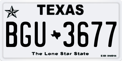 TX license plate BGU3677