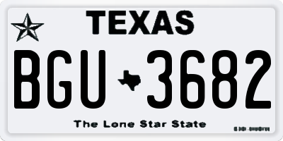 TX license plate BGU3682