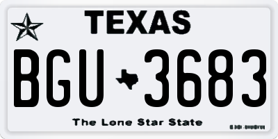 TX license plate BGU3683