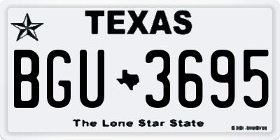 TX license plate BGU3695