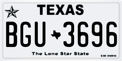TX license plate BGU3696