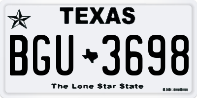 TX license plate BGU3698