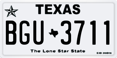 TX license plate BGU3711