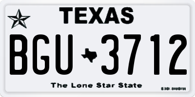 TX license plate BGU3712