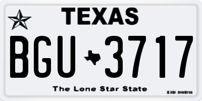 TX license plate BGU3717