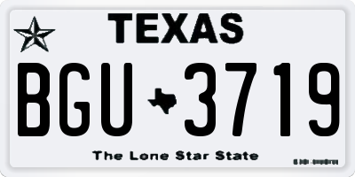 TX license plate BGU3719