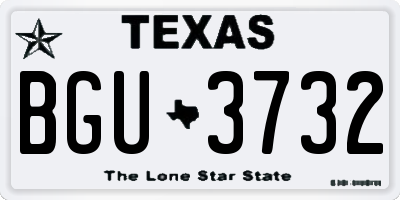 TX license plate BGU3732