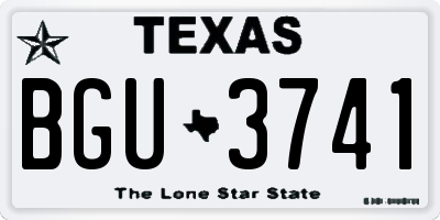 TX license plate BGU3741