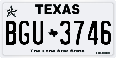 TX license plate BGU3746
