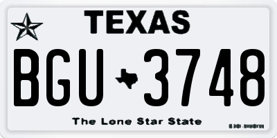 TX license plate BGU3748
