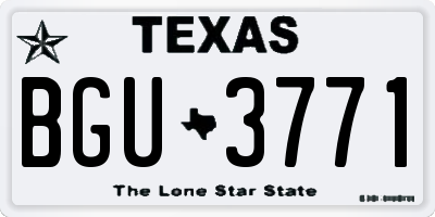 TX license plate BGU3771