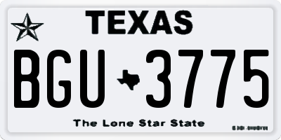 TX license plate BGU3775