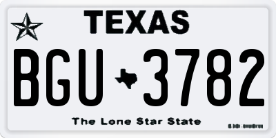 TX license plate BGU3782