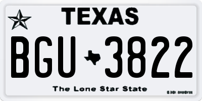 TX license plate BGU3822