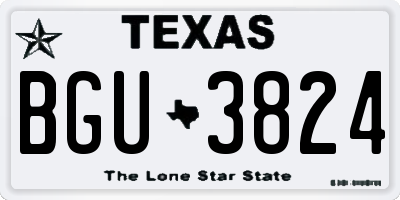 TX license plate BGU3824